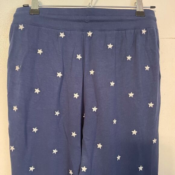 SPLENDID Embroidered Stars Knit Joggers in Blue.Size S - Picture 7 of 12